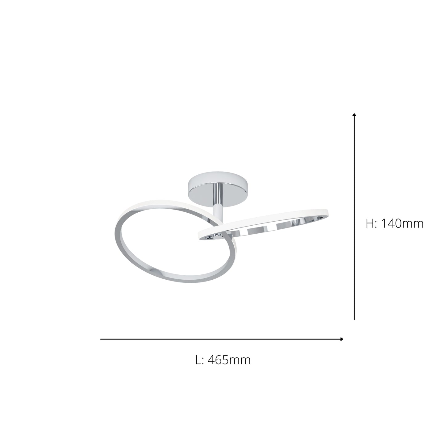 Congiunti Silver LED Semi-Flush Ceiling Light