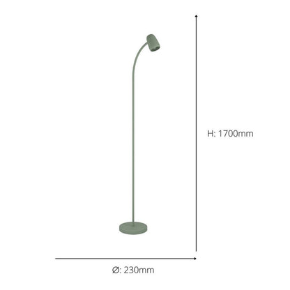 Carlo Green Task Floor Lamp