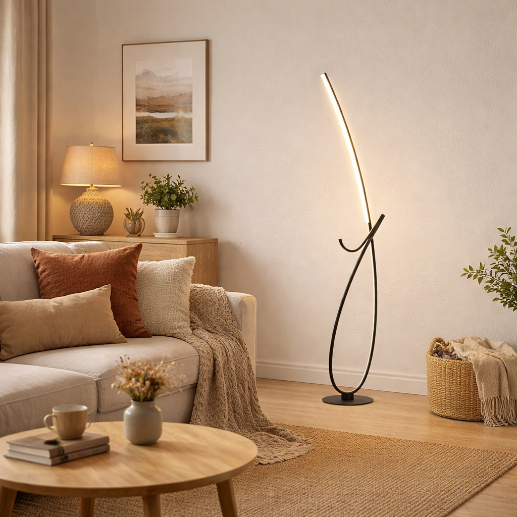 Cardoncito Black LED Floor Lamp