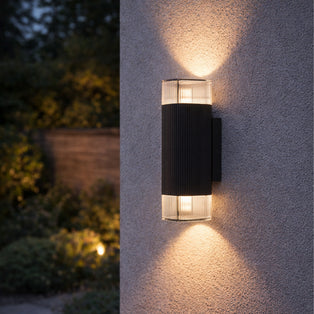 Castelnuovo 2-Light Black LED Outdoor Wall Light