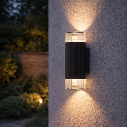 Castelnuovo 2-Light Black LED Outdoor Wall Light