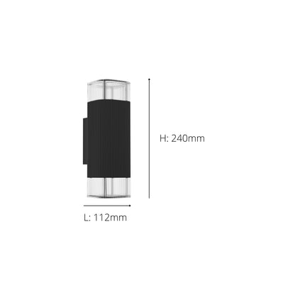 Castelnuovo 2-Light Black LED Outdoor Wall Light