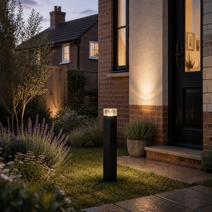 Castelnuovo Black LED Outdoor Bollard Small