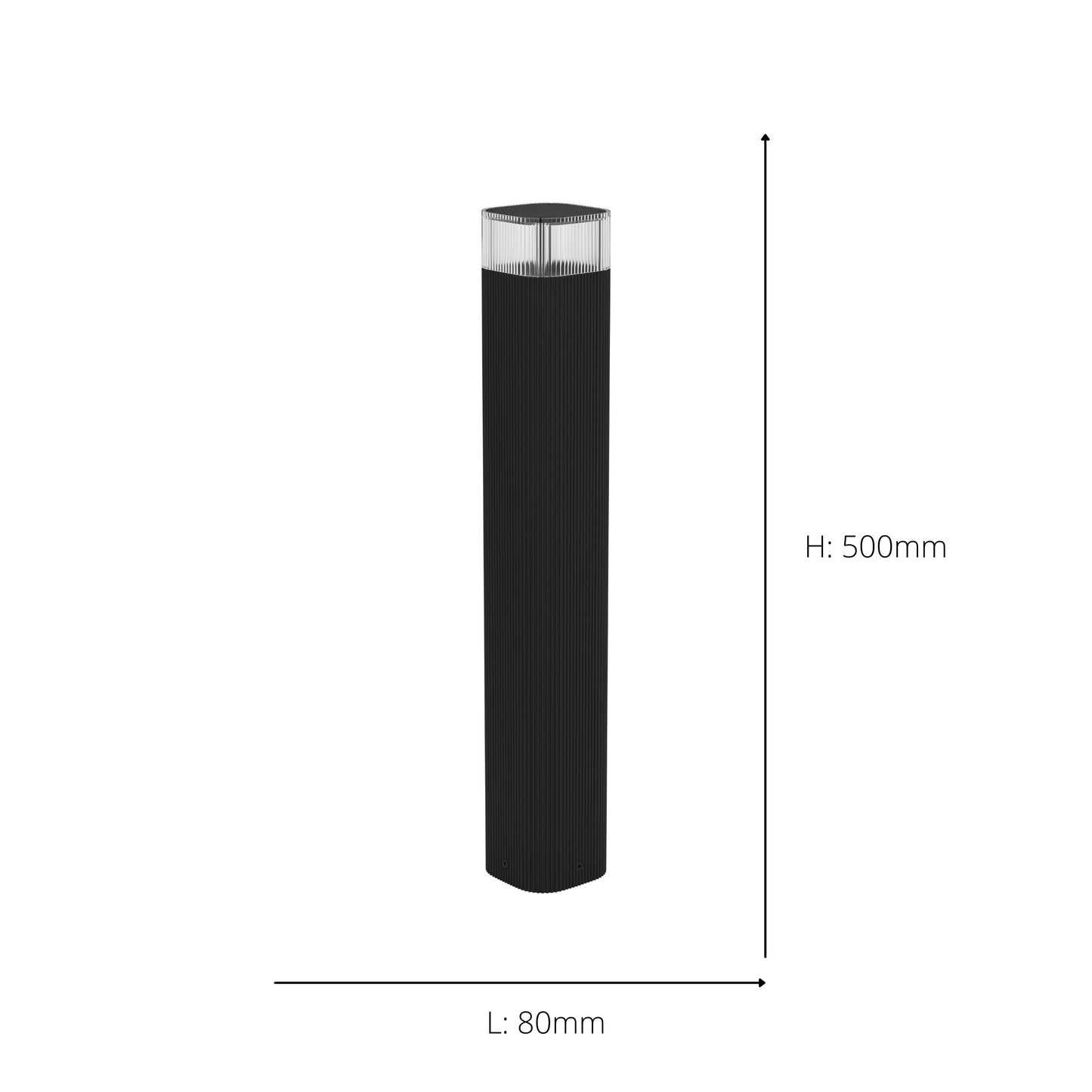 Castelnuovo Black LED Outdoor Bollard Small