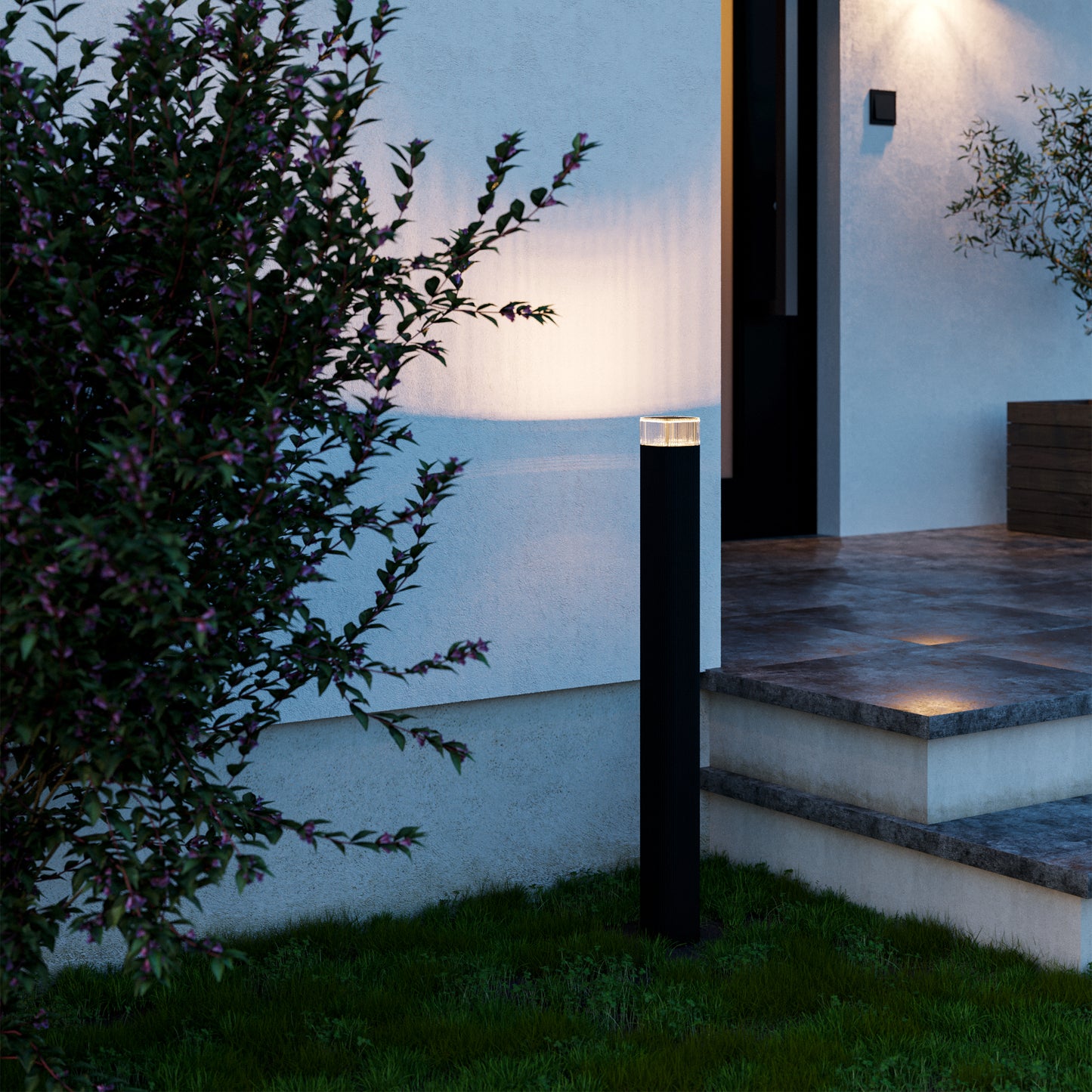 Castelnuovo Black LED Outdoor Bollard Large