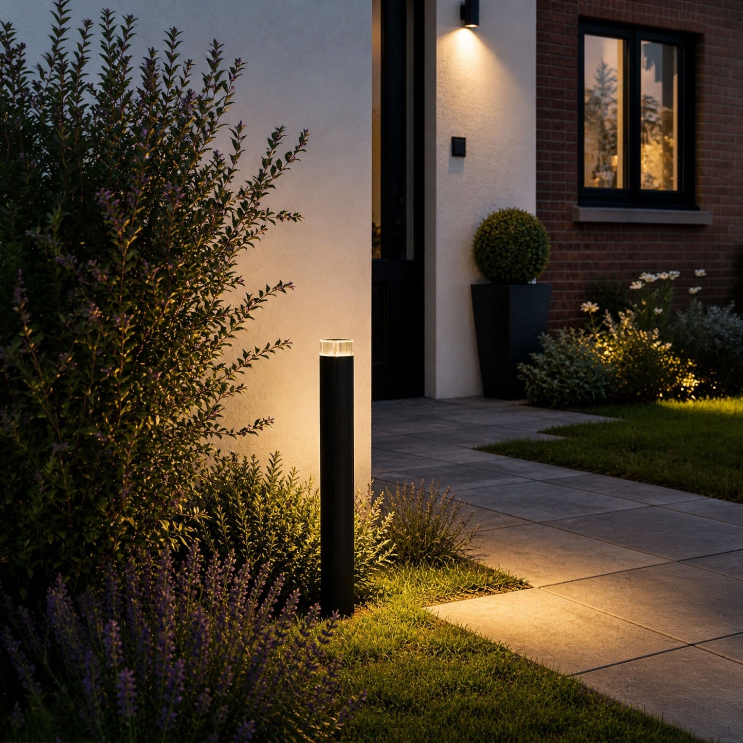 Castelnuovo Black LED Outdoor Bollard Large