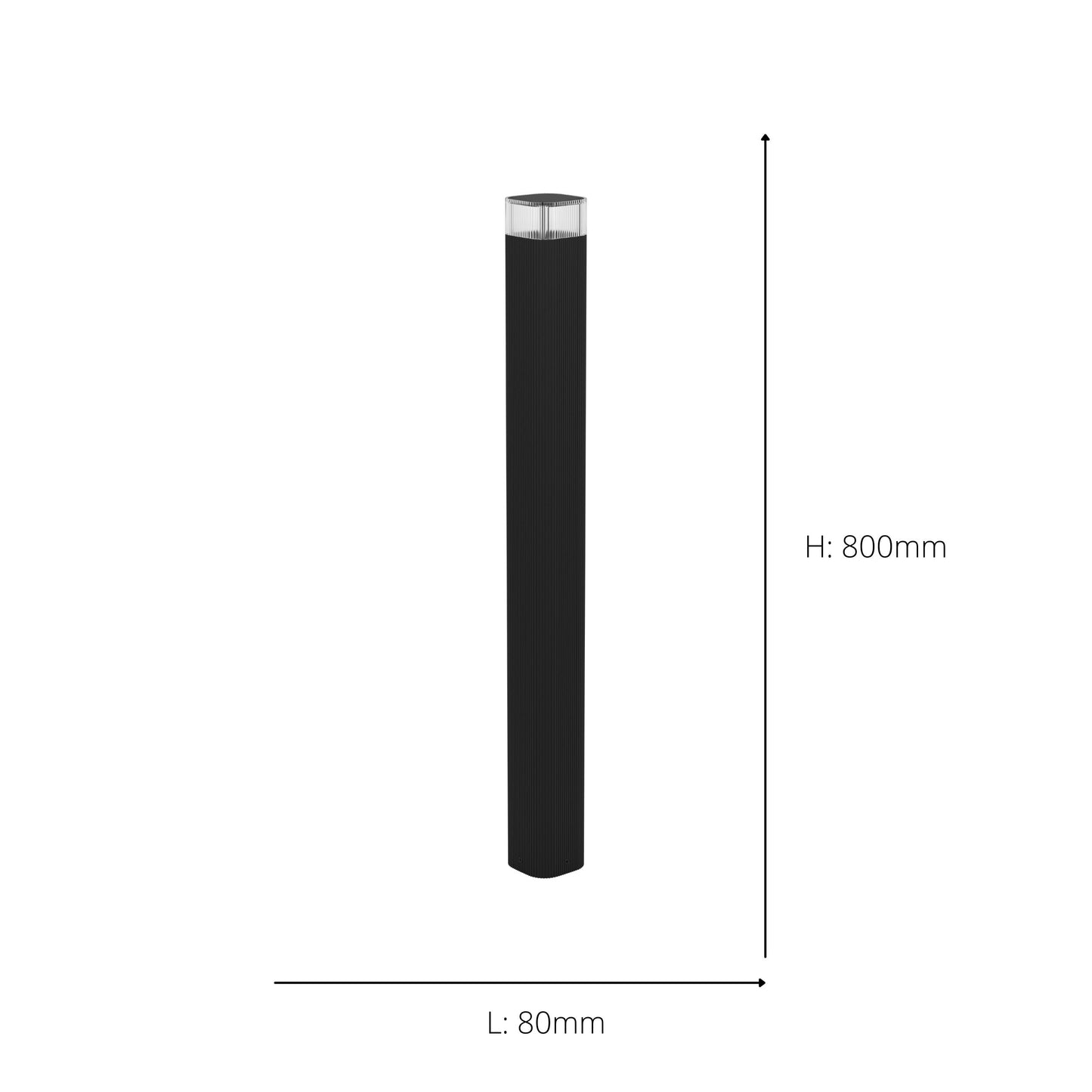 Castelnuovo Black LED Outdoor Bollard Large