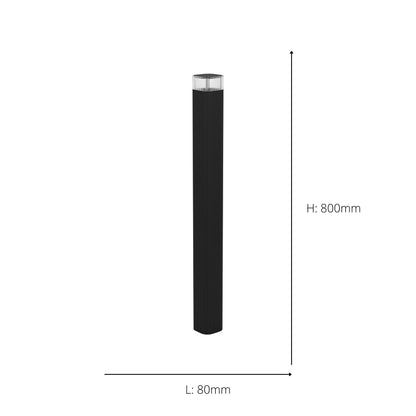 Castelnuovo Black LED Outdoor Bollard Large