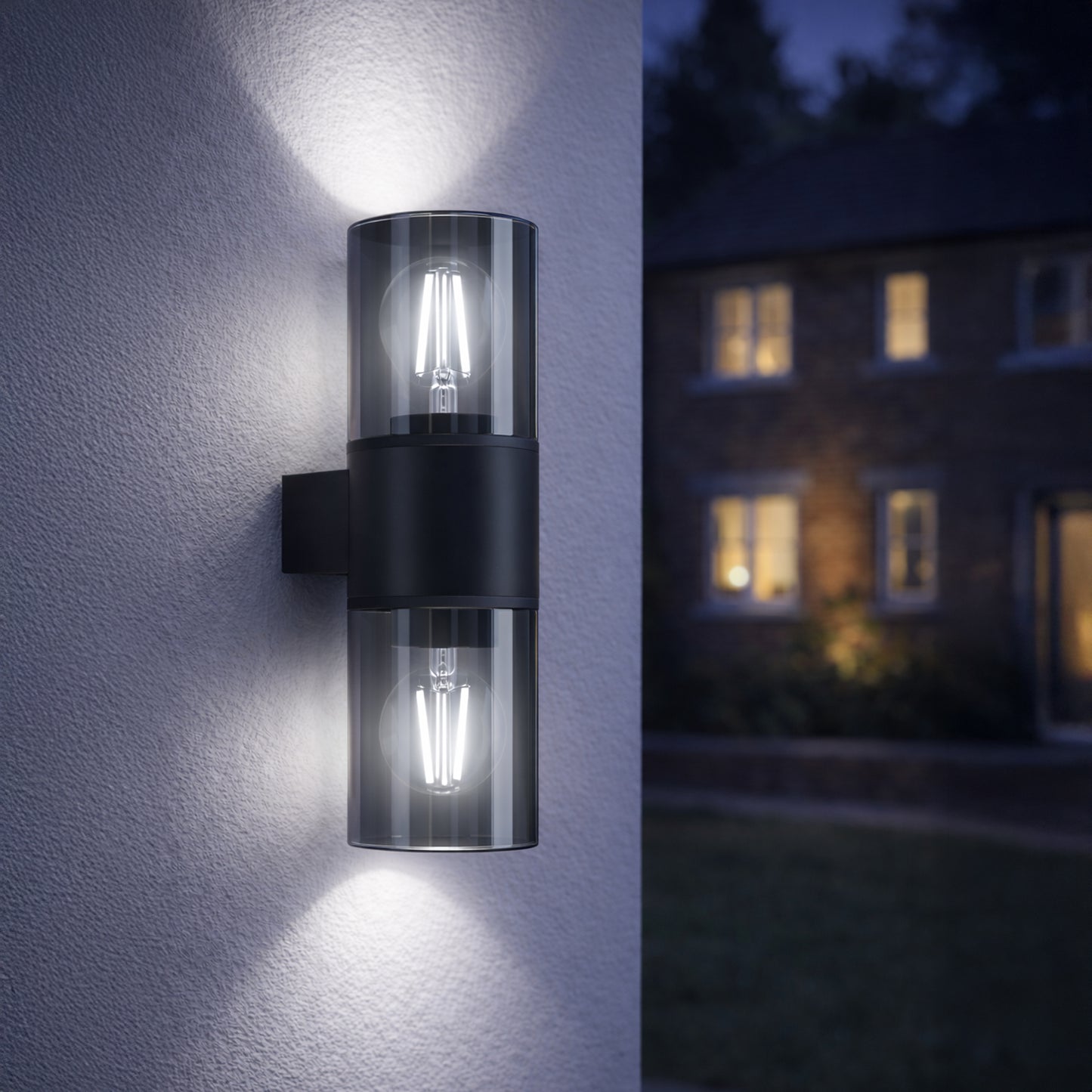 Cropani 2-Light Black Outdoor Wall Light