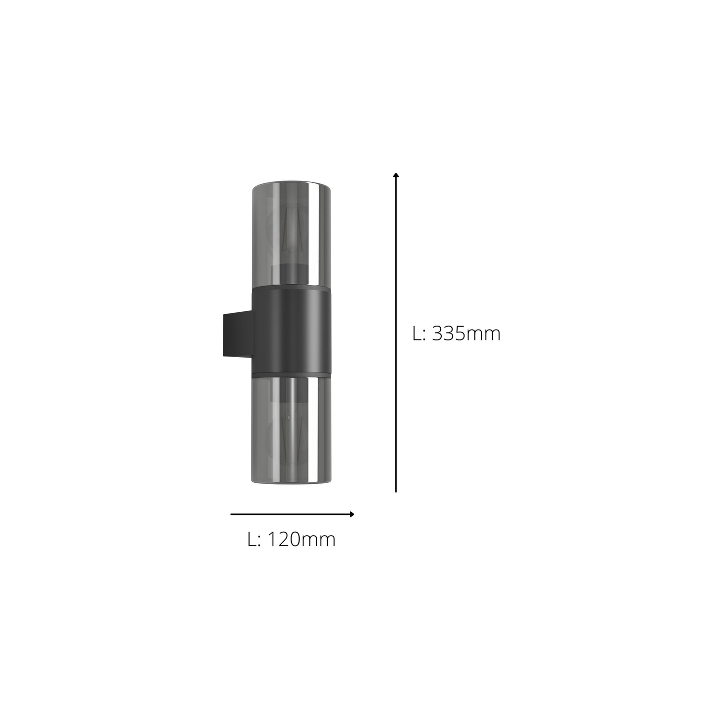 Cropani 2-Light Black Outdoor Wall Light
