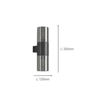 Cropani 2-Light Black Outdoor Wall Light
