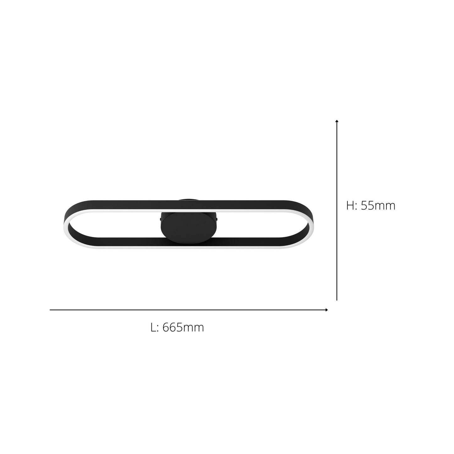 Amandolo Black LED Semi-Flush Ceiling Light