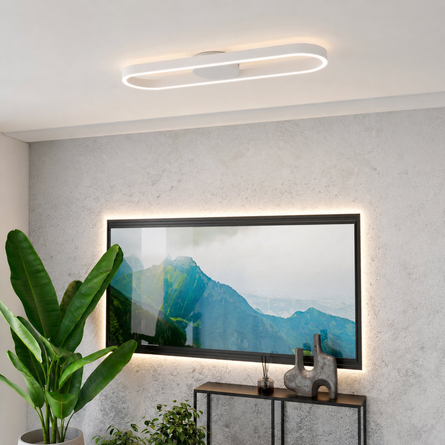 Amandolo White LED Semi-Flush Ceiling Light