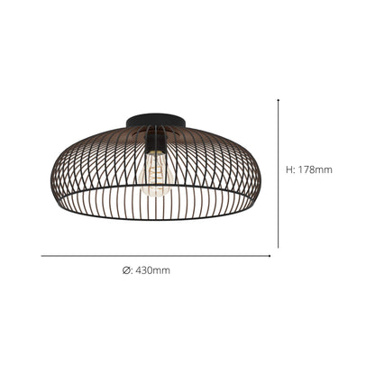 Almanzora Black Flush Ceiling Light