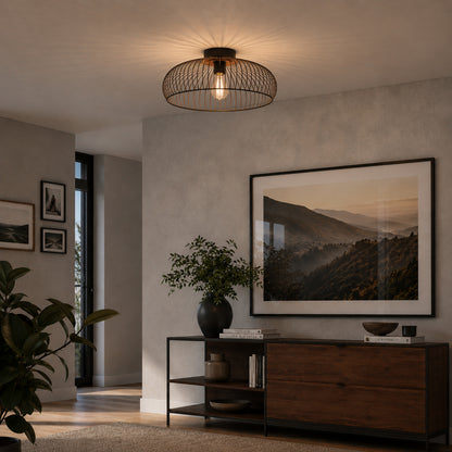 Almanzora Black Flush Ceiling Light
