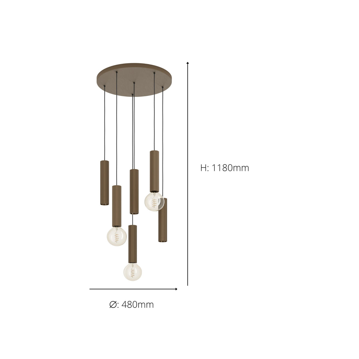 Fariolo 6-Light Bronze Round Ceiling Pendant