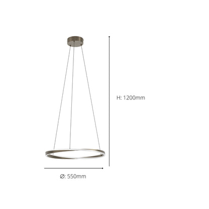 Camerota Bronze LED Round Ceiling Pendant