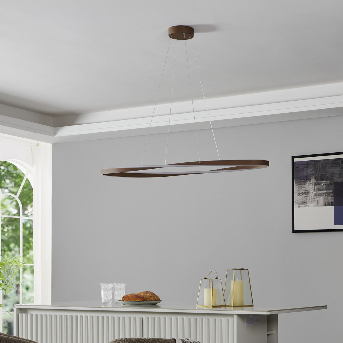 Camerota Bronze LED Oval Ceiling Pendant
