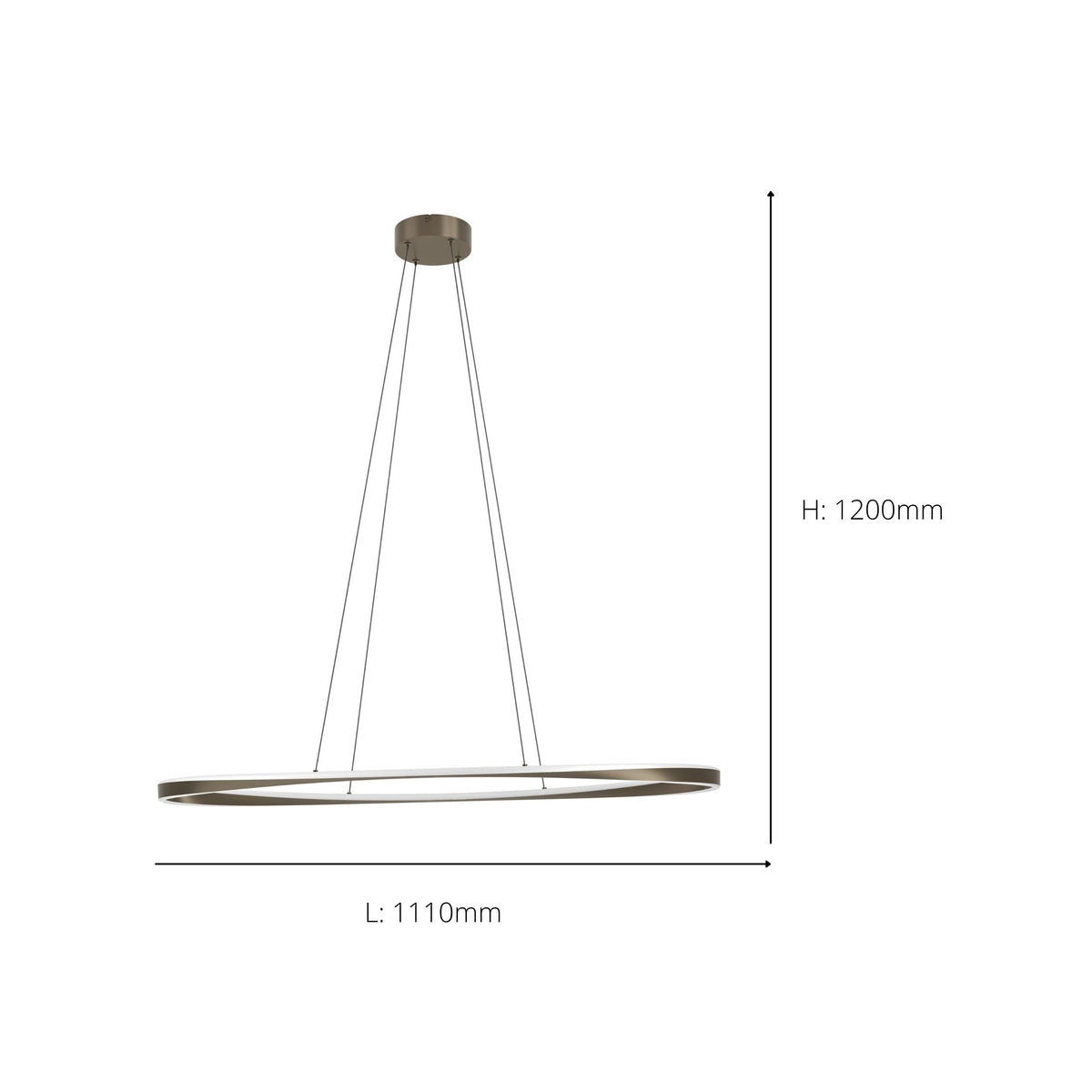 Camerota Bronze LED Oval Ceiling Pendant