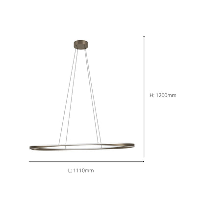 Camerota Bronze LED Oval Ceiling Pendant