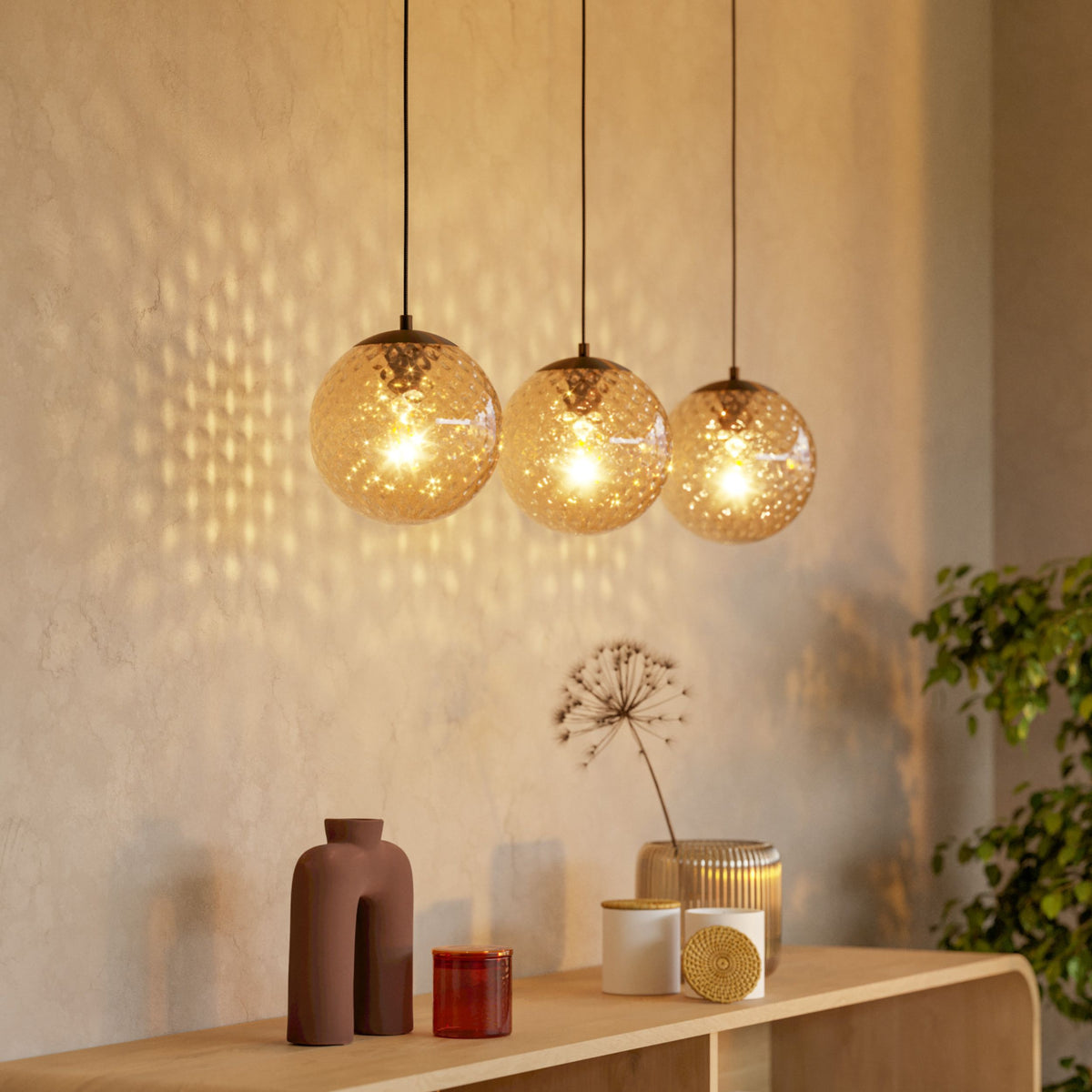 Rondo 2 3-Light Bronze Ceiling Pendant