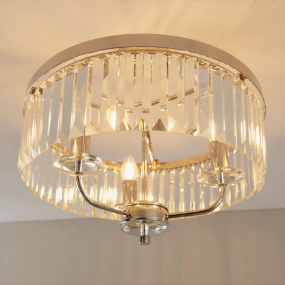 Chesterfield 3 Light Silver & Glass Semi Flush Ceiling Light