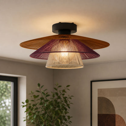 Pignona Black Semi-Flush Ceiling Light