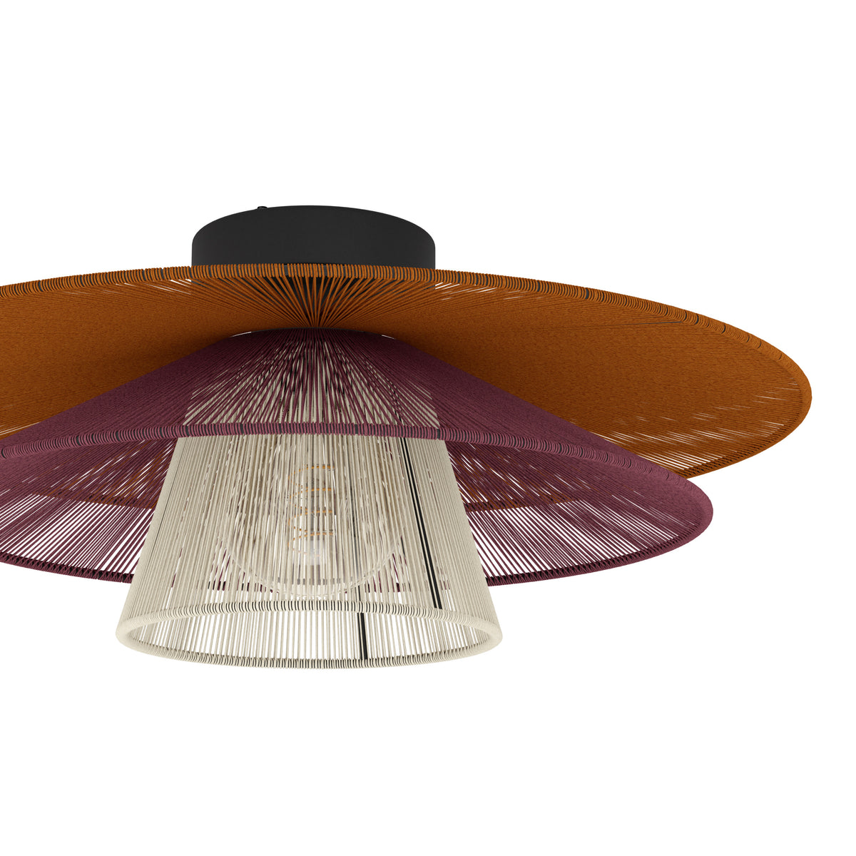 Pignona Black Semi-Flush Ceiling Light