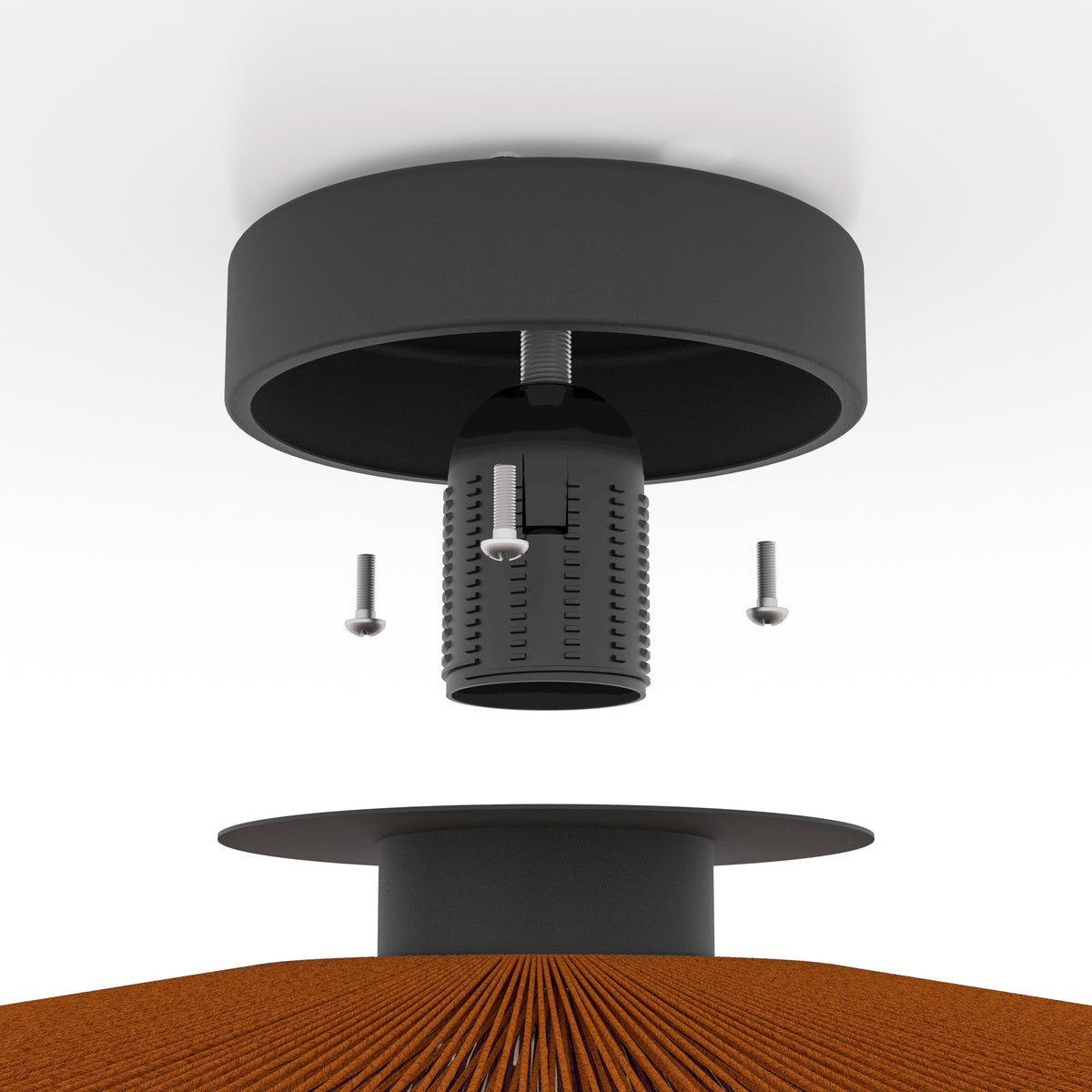 Pignona Black Semi-Flush Ceiling Light