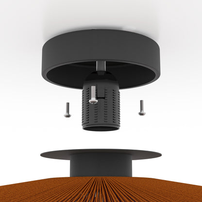 Pignona Black Semi-Flush Ceiling Light