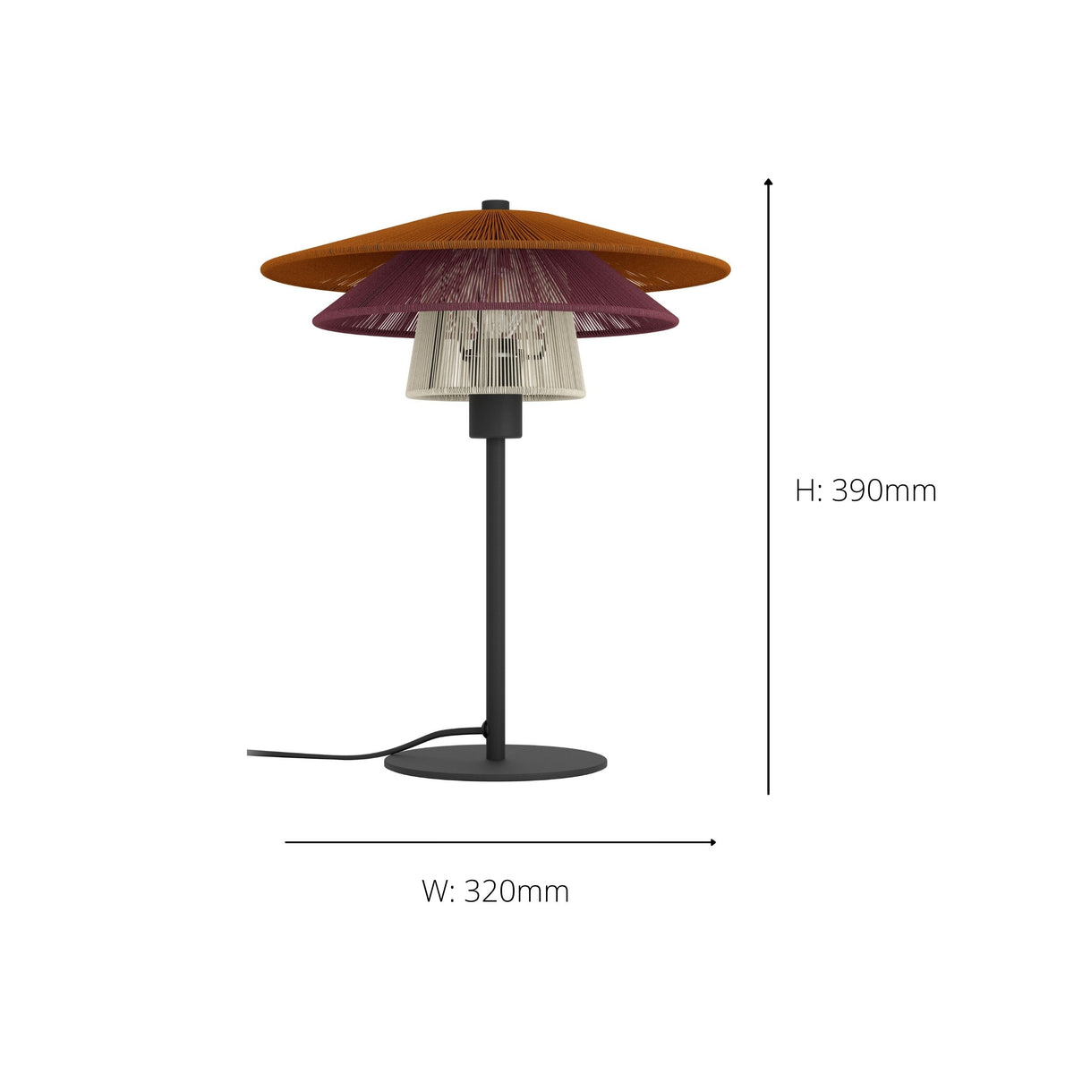 Pignona Black Table Lamp