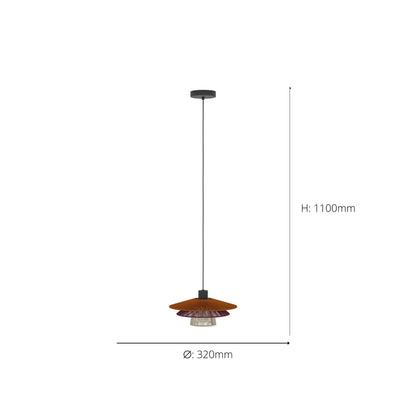 Pignona Black Ceiling Pendant 32cm