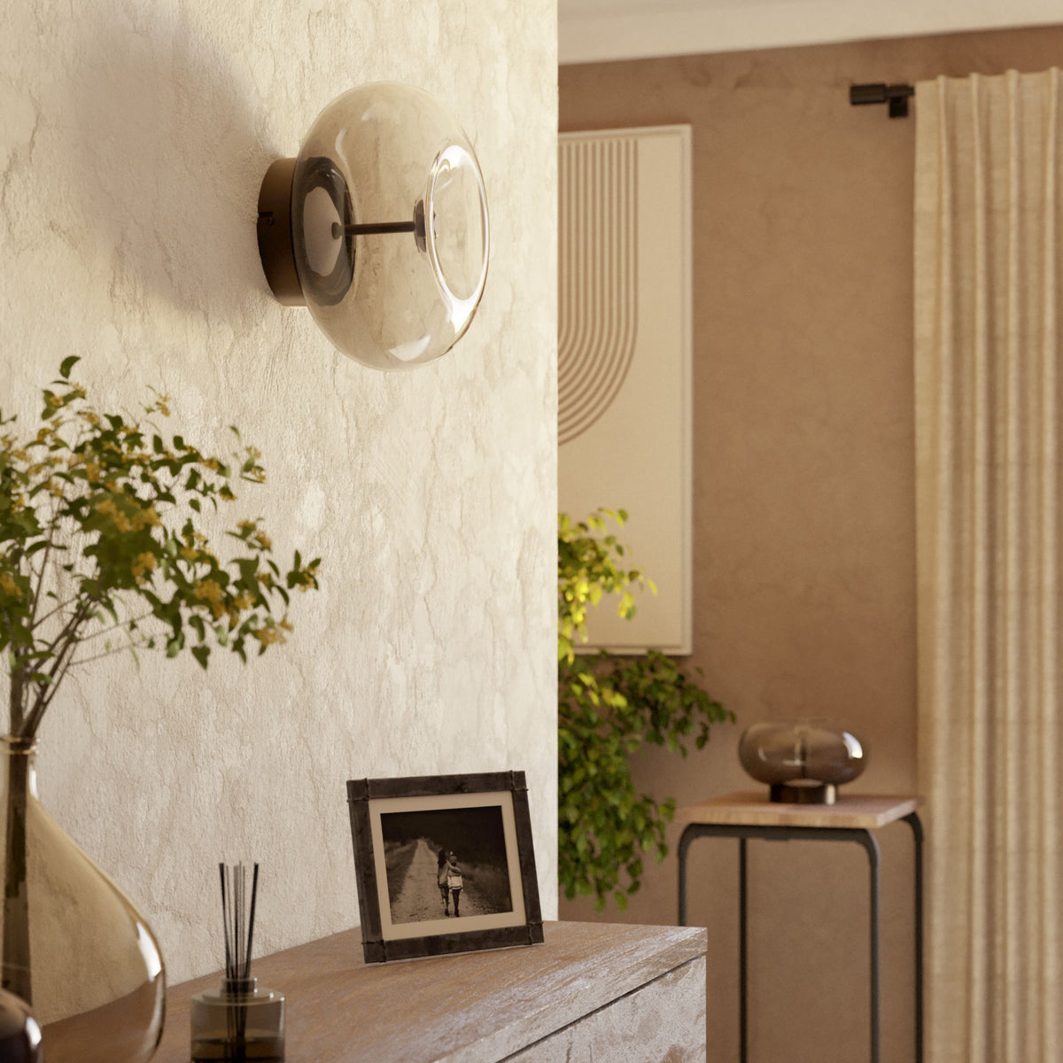 Optica 1 Bronze LED Wall Light