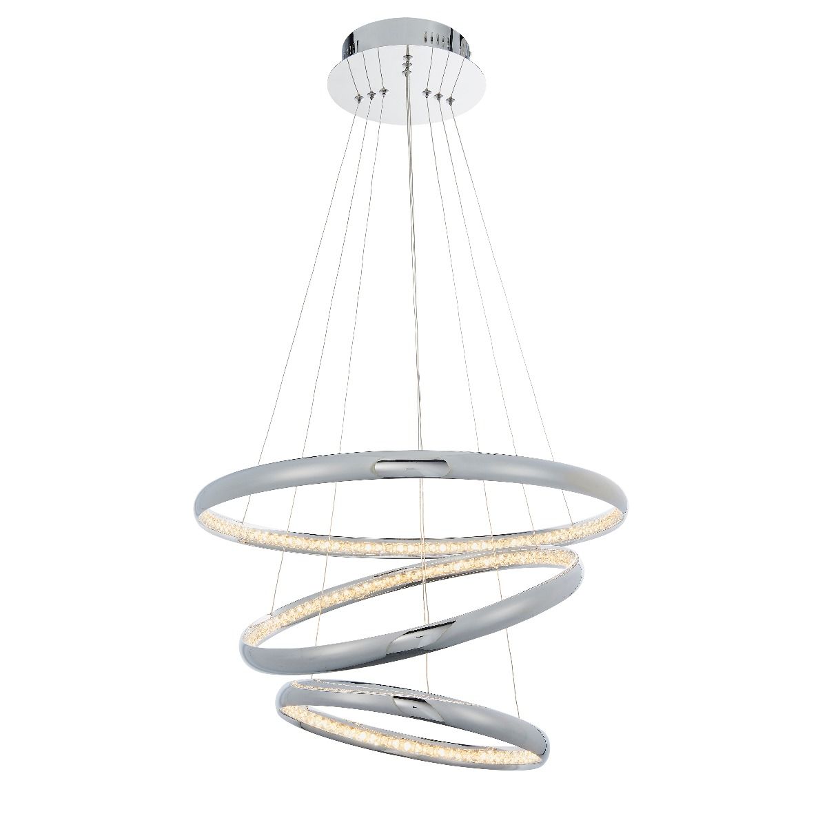 Ozias Small LED Polished Chrome Crystal Ceiling Pendant