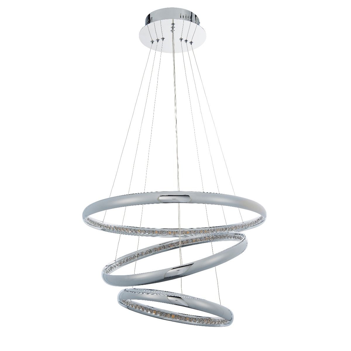 Ozias Small LED Polished Chrome Crystal Ceiling Pendant