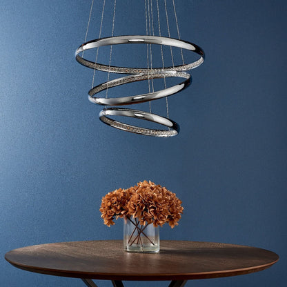Ozias Small LED Polished Chrome Crystal Ceiling Pendant