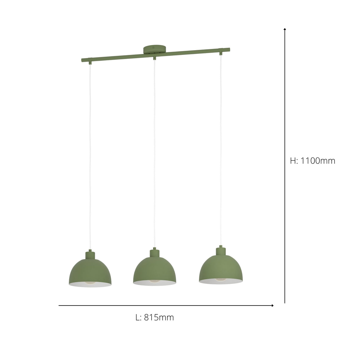 Cazalilla 3-Light Green Ceiling Pendant
