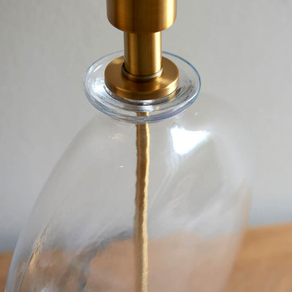 Gideon 59cm Antique Brass Table Lamp with Black Lampshade