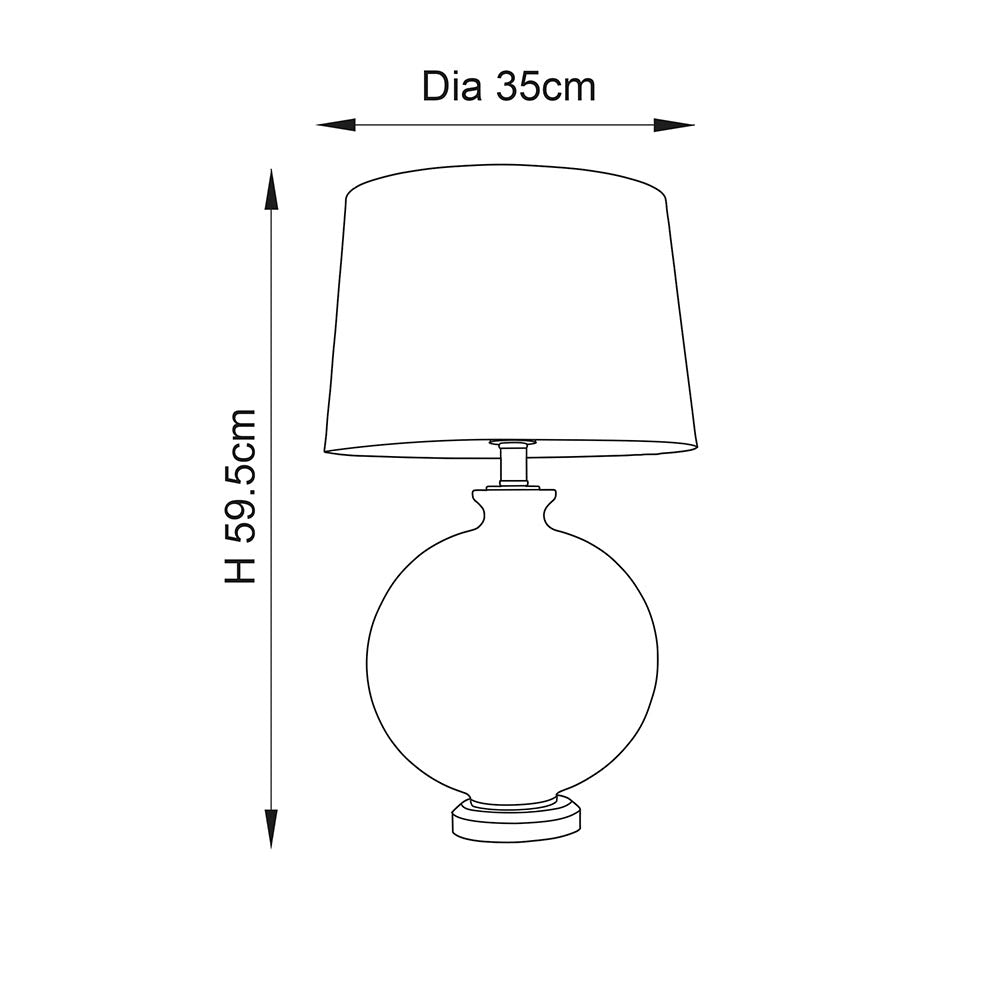 Gideon 59cm Antique Brass Table Lamp with Black Lampshade