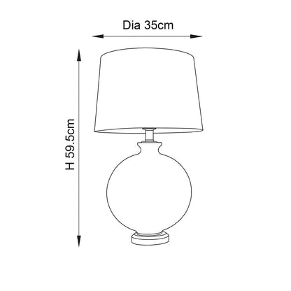 Gideon 59cm Antique Brass Table Lamp with Black Lampshade