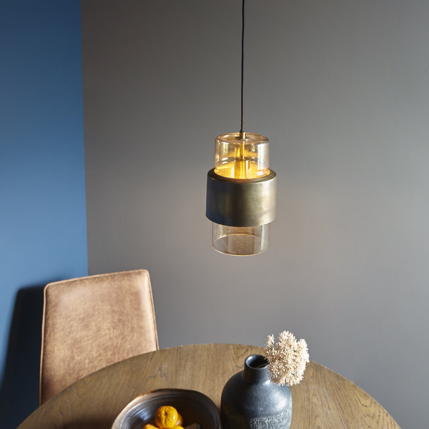 1 Light Pendant Antique Brass