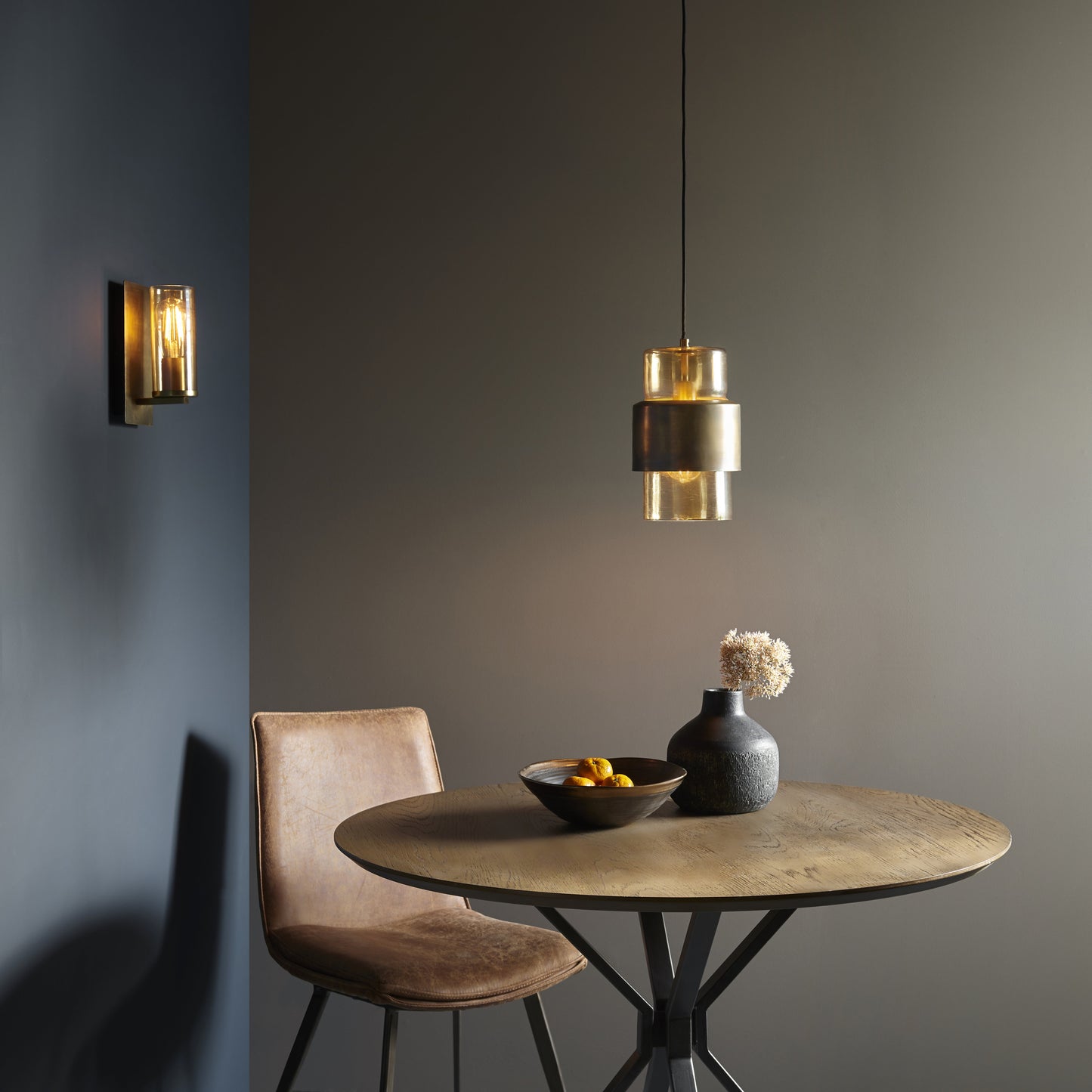 1 Light Pendant Antique Brass