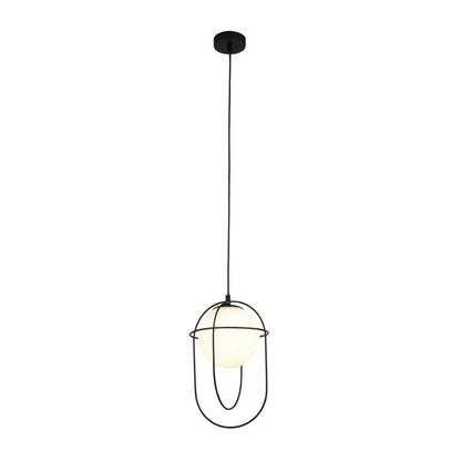 Axis Black and Opal Glass Pendant Ceiling Light