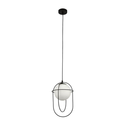 Axis Black and Opal Glass Pendant Ceiling Light