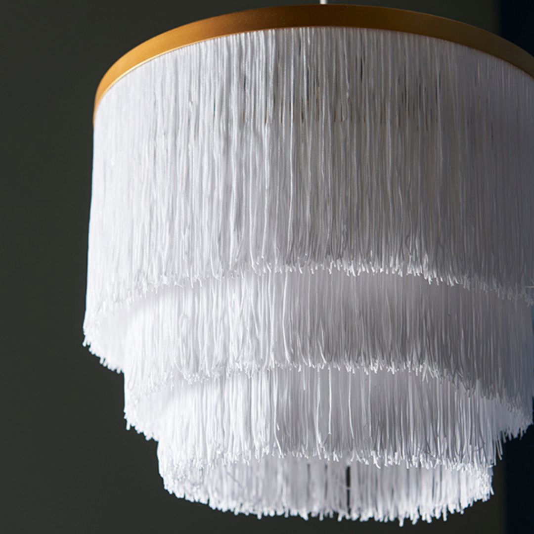 Itziar 1 Light Gold and White Pendant Ceiling Light