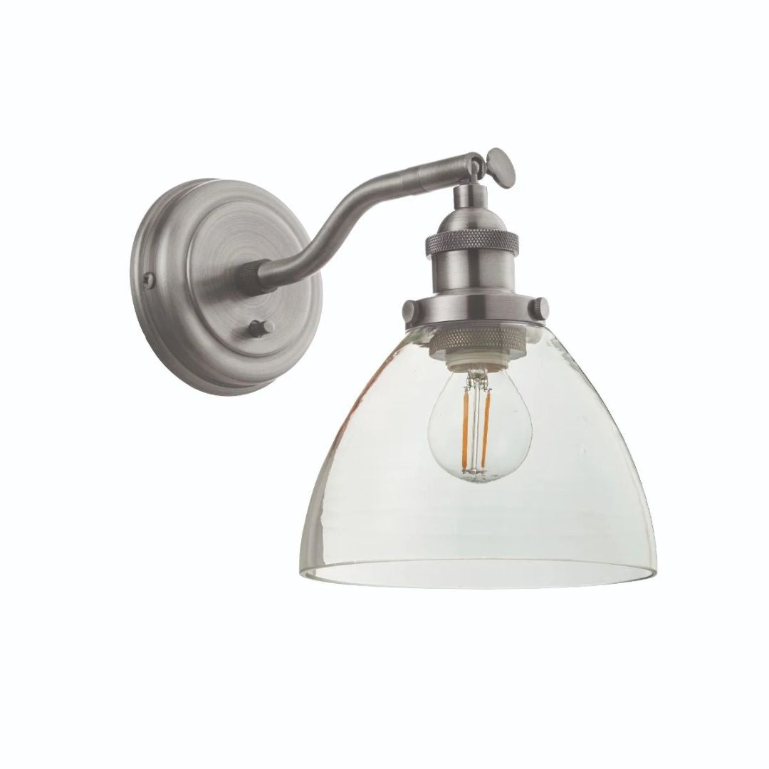 Hansen  Brushed Silver and Glass Wall Light