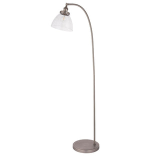 Hansen  Brushed Silver and Glass Task Floor Lamp