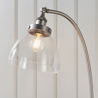 Hansen  Brushed Silver and Glass Task Floor Lamp