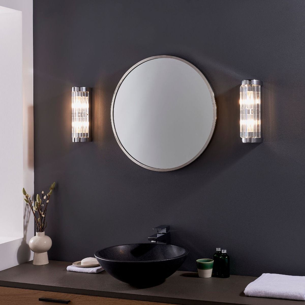 Shimmer 2 Light Polished Chrome & Crystal Wall Light