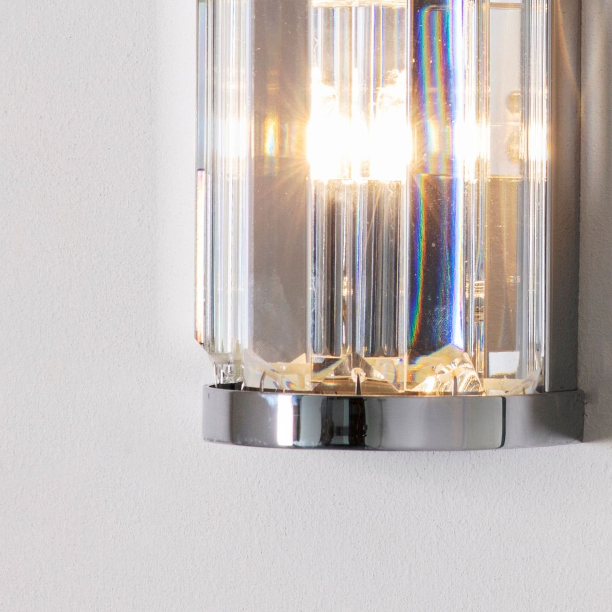 Shimmer 2 Light Polished Chrome & Crystal Wall Light